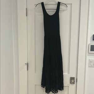 JCrew Black Eyelet Maxi Dress